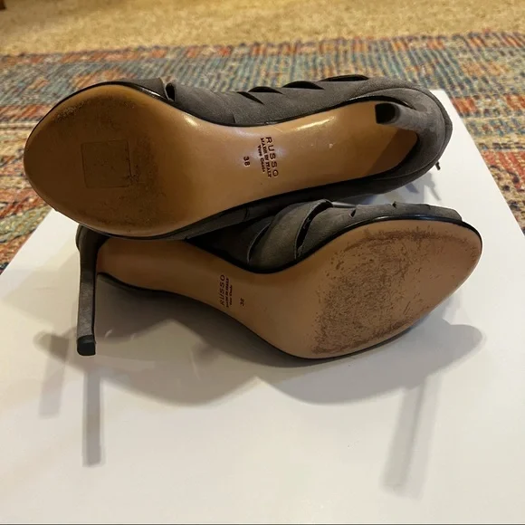 Francesco Russo Lace Up Suede Heels - Picture 6 of 7